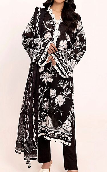 Gul Ahmed Black/Off White Lawn Suit | Pakistani Lawn Dress in USA- Image 1