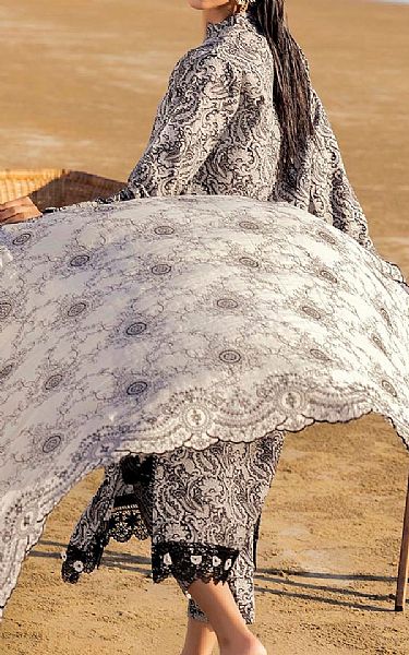 Gul Ahmed Black/Off White Lawn Suit | Pakistani Lawn Dress in USA- Image 2