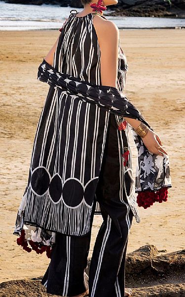 Gul Ahmed Black/Off White Lawn Suit | Pakistani Lawn Dress in USA- Image 2