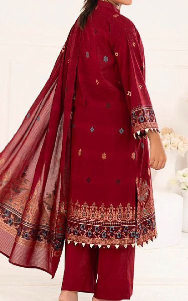 Gul Ahmed Wine Red Jacquard Suit | Pakistani Lawn Dress in USA- Image 2