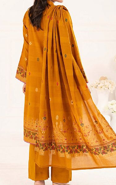 Gul Ahmed Cadmium Orange Jacquard Suit | Pakistani Lawn Dress in USA- Image 2