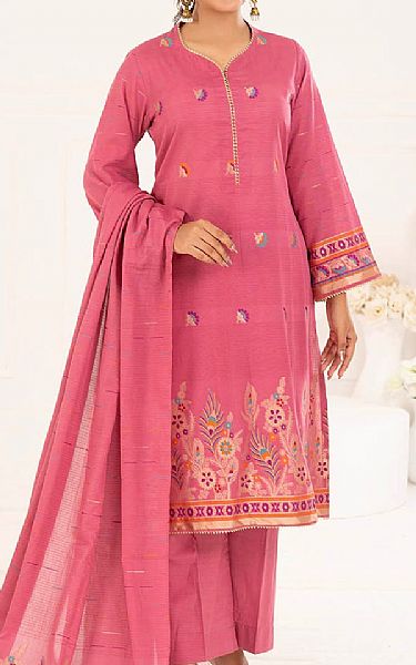 Gul Ahmed Pink Jacquard Suit | Pakistani Lawn Dress in USA- Image 1