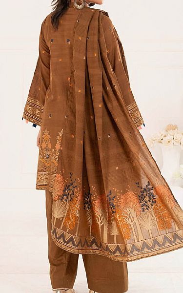 Gul Ahmed Brown Jacquard Suit | Pakistani Lawn Dress in USA- Image 2