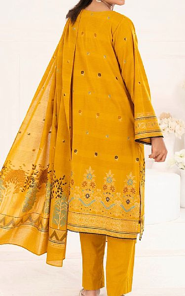Gul Ahmed Mustard Jacquard Suit | Pakistani Lawn Dress in USA- Image 2