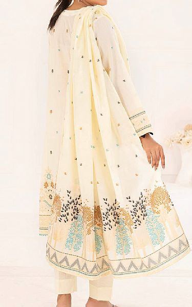 Gul Ahmed Off White Jacquard Suit | Pakistani Lawn Dress in USA- Image 2
