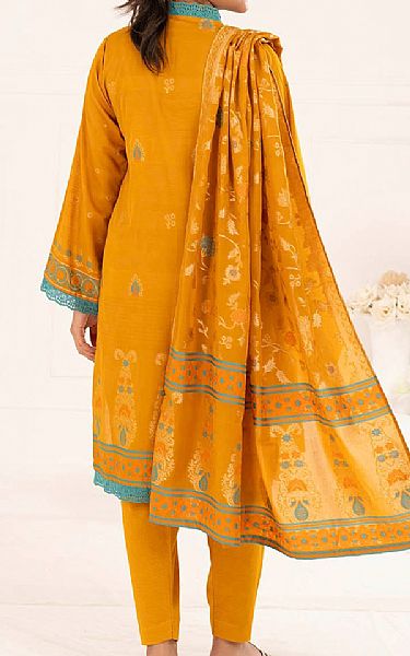 Gul Ahmed Orange Jacquard Suit | Pakistani Lawn Dress in USA- Image 2