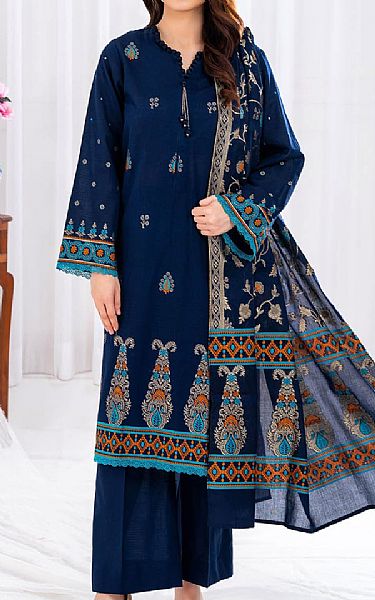 Gul Ahmed Dark Blue Jacquard Suit | Pakistani Lawn Dress in USA- Image 1