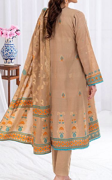 Gul Ahmed Beige Jacquard Suit | Pakistani Lawn Dress in USA- Image 2
