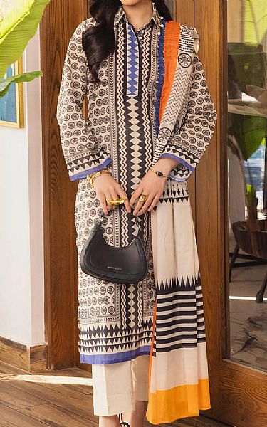 Gul Ahmed Black/Ivory Lawn Suit | Pakistani Lawn Dress in USA- Image 1