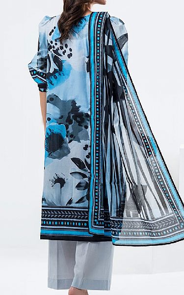 Gul Ahmed Blue/Black Lawn Suit | Pakistani Lawn Dress in USA- Image 2
