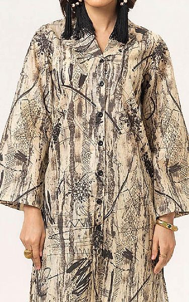Gul Ahmed Beige/Black Lawn Suit (2 pcs) | Pakistani Lawn Dress in USA- Image 2