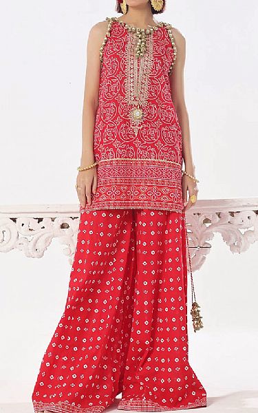 Gul Ahmed Red Lawn Suit (2 pcs) | Pakistani Lawn Dress in USA- Image 1