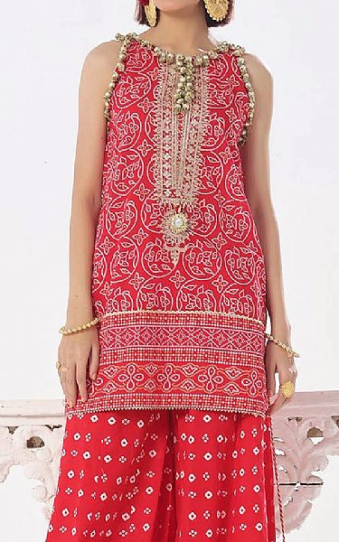 Gul Ahmed Red Lawn Suit (2 pcs) | Pakistani Lawn Dress in USA- Image 2