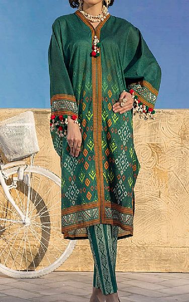 Gul Ahmed Green Lawn Suit (2 pcs) | Pakistani Lawn Dress in USA- Image 1