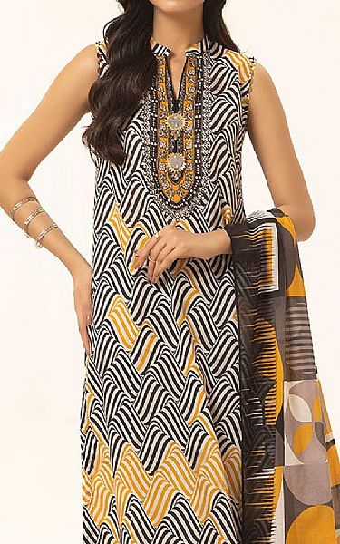 Gul Ahmed Black/Orange Lawn Suit (2 pcs) | Pakistani Lawn Dress in USA- Image 2
