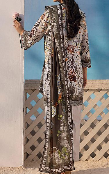 Gul Ahmed Off White/Black Lawn Suit (2 pcs) | Pakistani Lawn Dress in USA- Image 2