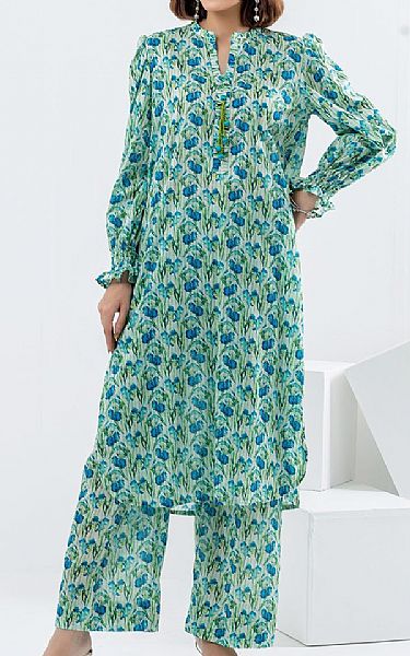 Gul Ahmed Aqua Lawn Suit (2 pcs) | Pakistani Lawn Dress in USA- Image 1