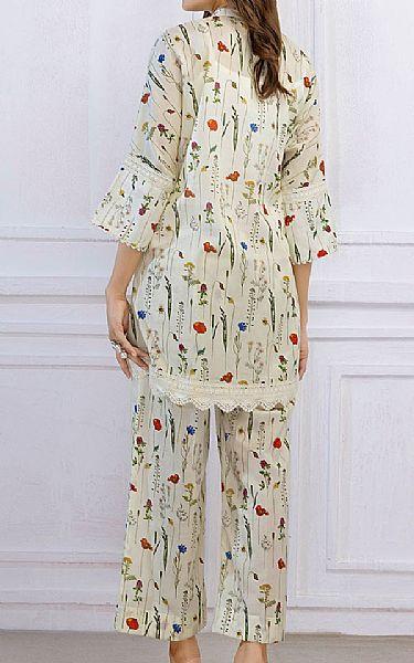 Gul Ahmed Off White Lawn Suit (2 pcs) | Pakistani Lawn Dress in USA- Image 2