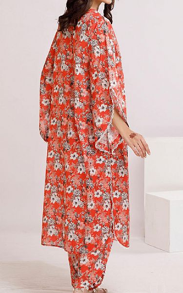 Gul Ahmed Portland Orange Lawn Suit (2 pcs) | Pakistani Lawn Dress in USA- Image 2