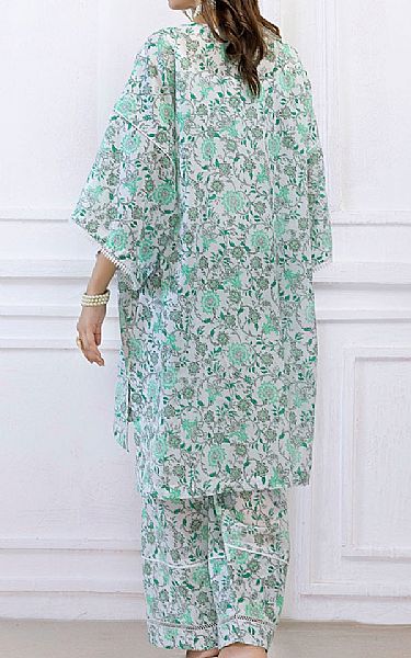 Gul Ahmed Sea Green/Off White Lawn Suit (2 pcs) | Pakistani Lawn Dress in USA- Image 2