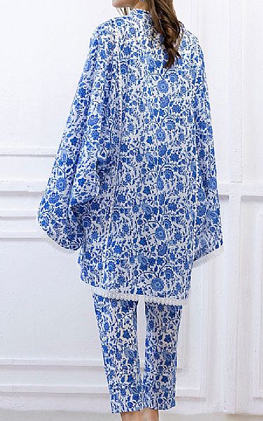 Gul Ahmed Blue/Off White Lawn Suit (2 pcs) | Pakistani Lawn Dress in USA- Image 2