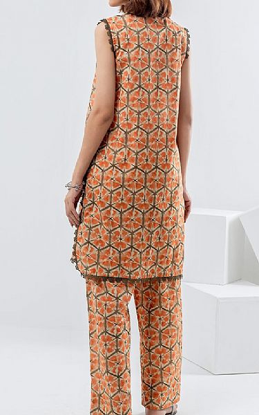 Gul Ahmed Sunrise Orange/Green Lawn Suit (2 pcs) | Pakistani Lawn Dress in USA- Image 2