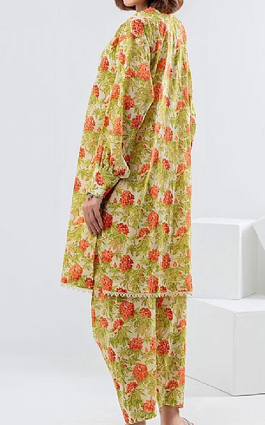 Gul Ahmed Green/Off White Lawn Suit (2 pcs) | Pakistani Lawn Dress in USA- Image 2