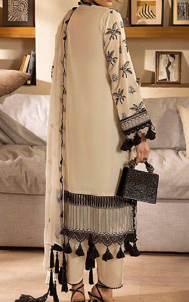 Gul Ahmed Off-white Voile Suit | Pakistani Lawn Dress in USA- Image 2