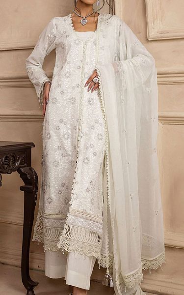 Gul Ahmed White Voile Suit | Pakistani Lawn Dress in USA- Image 1