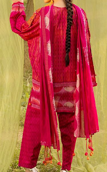 Gul Ahmed Hot Pink Lawn Suit | Pakistani Lawn Dress in USA- Image 2