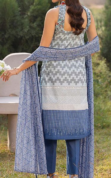 Gul Ahmed Cadet Grey/Blue Lawn Suit | Pakistani Lawn Dress in USA- Image 2