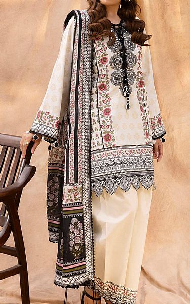 Gul Ahmed Off White Lawn Suit | Pakistani Lawn Dress in USA- Image 1