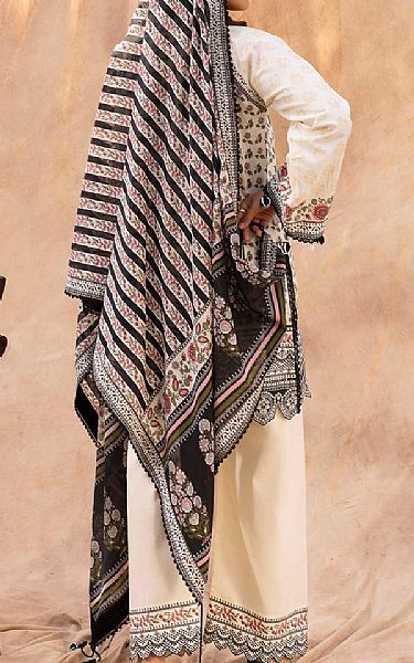 Gul Ahmed Off White Lawn Suit | Pakistani Lawn Dress in USA- Image 2