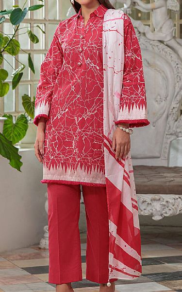 Gul Ahmed Brick Red Lawn Suit | Pakistani Lawn Dress in USA- Image 1