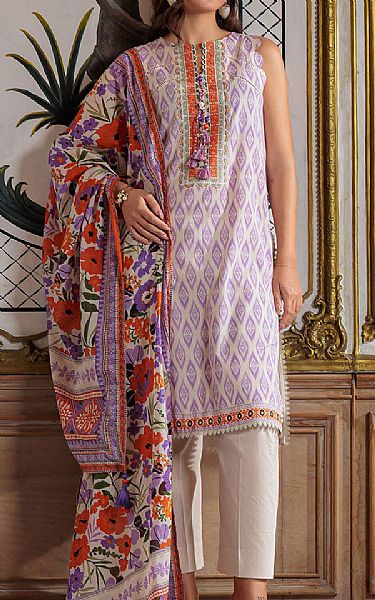 Gul Ahmed Lilac/Off White Lawn Suit | Pakistani Lawn Dress in USA- Image 1