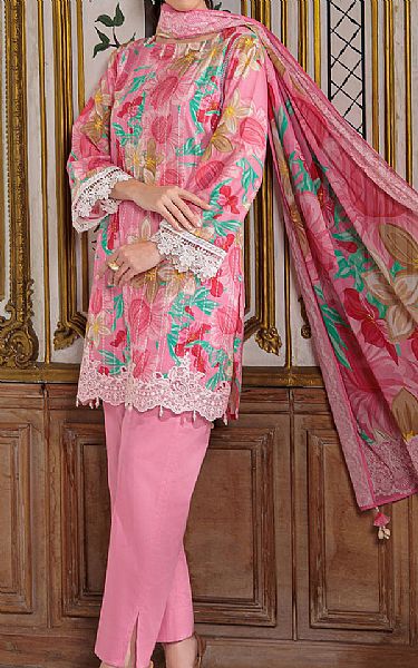 Gul Ahmed Pink Lawn Suit | Pakistani Lawn Dress in USA- Image 1