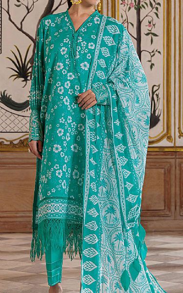 Gul Ahmed Sea Green Lawn Suit | Pakistani Lawn Dress in USA- Image 1