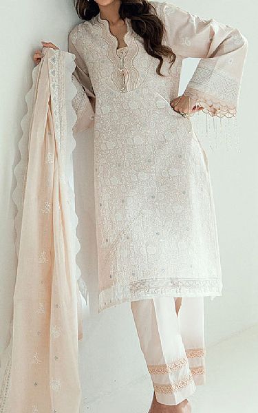 Gul Ahmed Light Pink/Off White Lawn Suit | Pakistani Lawn Dress in USA- Image 1