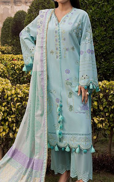 Gul Ahmed Sky Blue Lawn Suit | Pakistani Lawn Dress in USA- Image 1