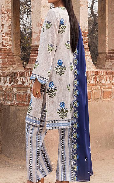 Gul Ahmed Beige/Navy Blue Lawn Suit | Pakistani Lawn Dress in USA- Image 2