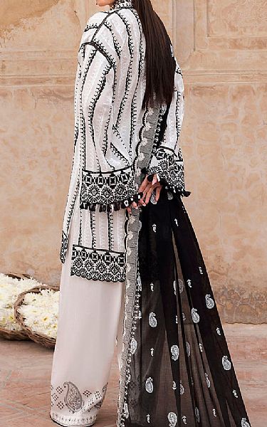 Gul Ahmed Off White/Black Lawn Suit | Pakistani Lawn Dress in USA- Image 2