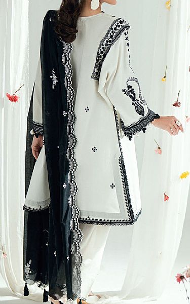Gul Ahmed Off White/Black Lawn Suit | Pakistani Lawn Dress in USA- Image 2