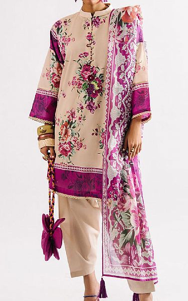 Gul Ahmed Ivory Lawn Suit | Pakistani Lawn Dress in USA- Image 1