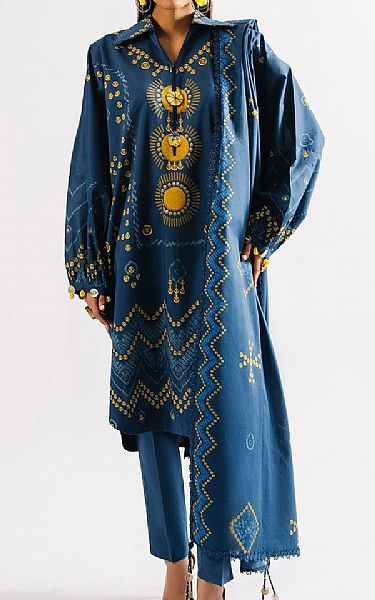 Gul Ahmed Blue Lawn Suit | Pakistani Lawn Dress in USA- Image 1