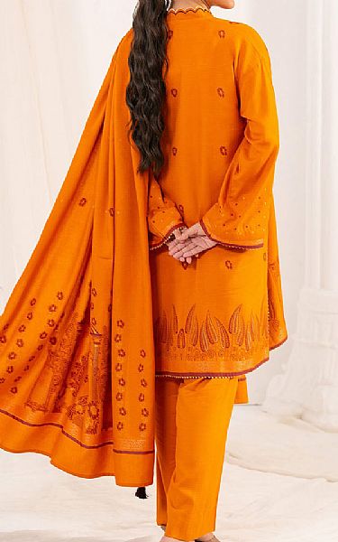 Gul Ahmed Orange Jacquard Suit | Pakistani Winter Dresses in USA- Image 2