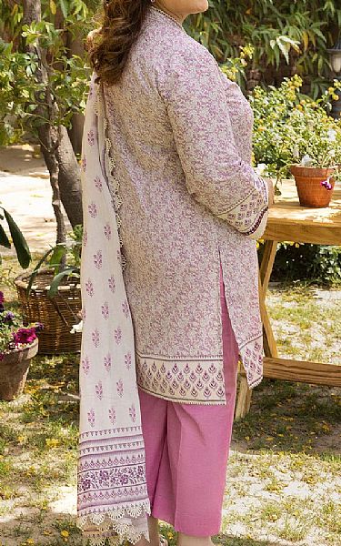 Gul Ahmed Off White/Pink Lawn Suit | Pakistani Lawn Dress in USA- Image 2