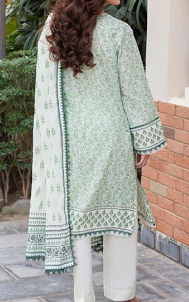 Gul Ahmed Off White/Light Green Lawn Suit | Pakistani Lawn Dress in USA- Image 2