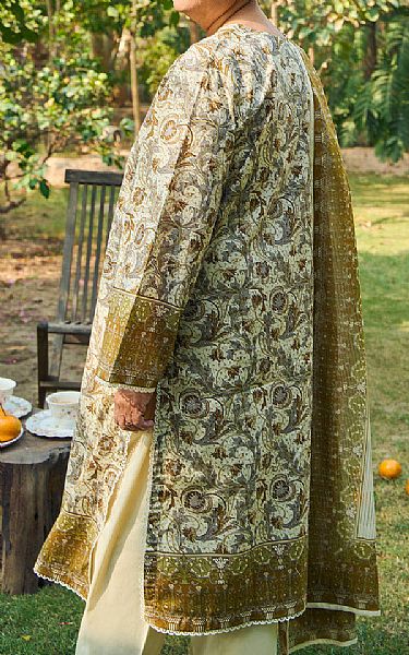 Gul Ahmed Off White Lawn Suit | Pakistani Lawn Dress in USA- Image 2