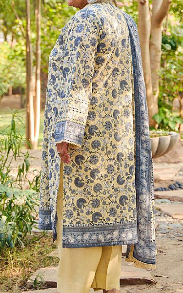 Gul Ahmed Cream Lawn Suit | Pakistani Lawn Dress in USA- Image 2