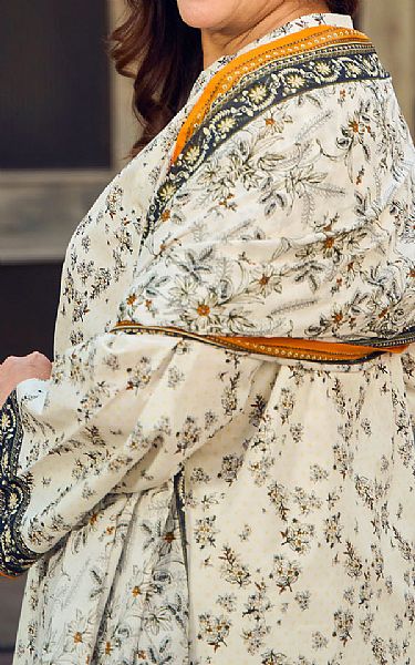 Gul Ahmed Off White Lawn Suit | Pakistani Lawn Dress in USA- Image 2